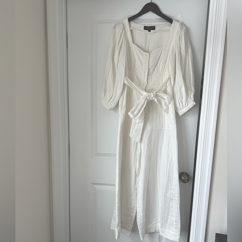 White Cotton Jumpsuit by Behida Doliç